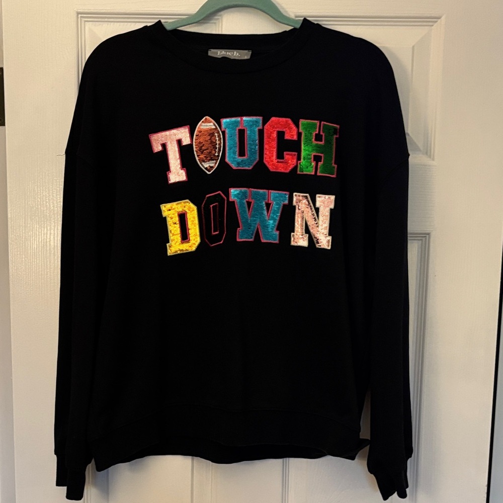 Black Touchdown Sweatshirt-sequin